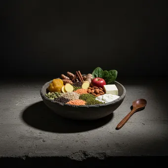 Ayurvedisch dieet: Vers, seizoensgebonden voedsel, Kruiden en specerijen, Ghee, Groenten en fruit, Volkoren granen