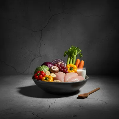 Koolsoepdieet: Zelfgemaakte koolsoep, Beperkte porties kip, rundvlees of zilvervliesrijst, Fruit, Magere melk, Groenten en bouillons