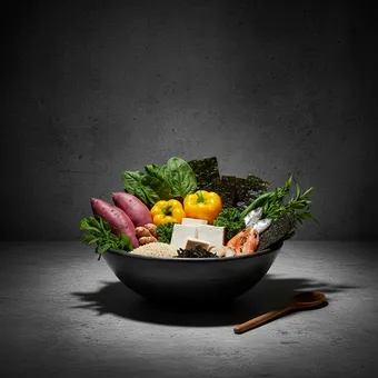 Okinawa-dieet: Zoete aardappelen, Groene en gele groenten, Sojaproducten, Zeewier, Vis en zeevruchten