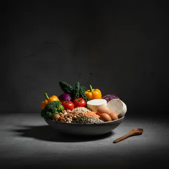 Vegetarisch dieet: Groenten en fruit, Granen en brood, Peulvruchten, Noten en zaden, Zuivelproducten