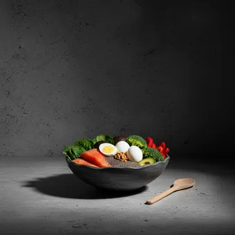 Zone-dieet: Mager eiwit, Koolhydraten met een lage glycemische index, Gezonde vetten, Elke maaltijd in de verhouding 40% koolhydraten, 30% eiwit, 30% vet, Omega-3 vetzuren